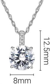 img 2 attached to 💎 Gold Plated 925 Sterling Silver Necklace with DIAMONLITE Pendant, CZ Cubic Zirconia Silver Chain Necklace for Women Girls, 18+2 Inches