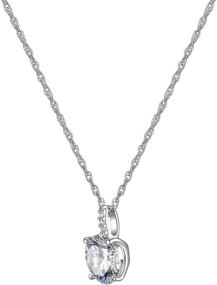 img 3 attached to 💎 Gold Plated 925 Sterling Silver Necklace with DIAMONLITE Pendant, CZ Cubic Zirconia Silver Chain Necklace for Women Girls, 18+2 Inches