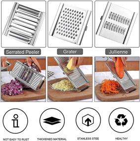 img 3 attached to 🔪 Silver Vegetable Slicer Cheese Grater: Efficient Kitchen Tool for Chopping, Grating, and Slicing Vegetables, Fruits, Cheese, Chocolate, and More!