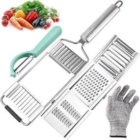 img 4 attached to 🔪 Silver Vegetable Slicer Cheese Grater: Efficient Kitchen Tool for Chopping, Grating, and Slicing Vegetables, Fruits, Cheese, Chocolate, and More!