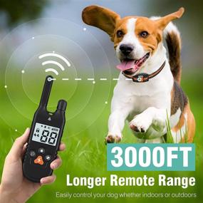 img 1 attached to 🐶 FunniPets 3000ft Range Dog Training Collar: Waterproof Remote Shock Collar for 2 Dogs with 4 Modes - Vibration, Beep, Light, Static Shock