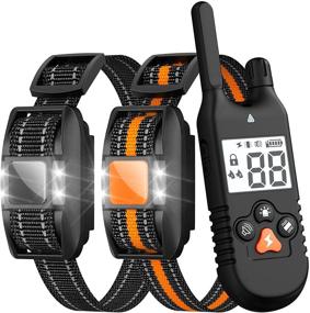 img 4 attached to 🐶 FunniPets 3000ft Range Dog Training Collar: Waterproof Remote Shock Collar for 2 Dogs with 4 Modes - Vibration, Beep, Light, Static Shock