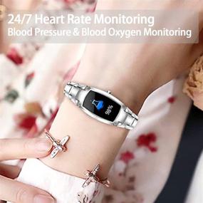 img 2 attached to Women's Smart Watch: IP68 Waterproof Fitness Tracker with Heart Rate, Blood Pressure, Oxygen Monitoring, Message Reminder, Pedometer, and Activity Tracker - Gift Idea for Lady Girls