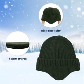 img 2 attached to POXIMI Knitted Earflap Winter Wool Cap Slouchy Outdoor Recreation and Outdoor Clothing