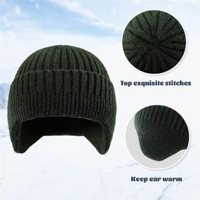 img 3 attached to POXIMI Knitted Earflap Winter Wool Cap Slouchy Outdoor Recreation and Outdoor Clothing