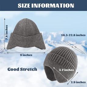 img 1 attached to POXIMI Knitted Earflap Winter Wool Cap Slouchy Outdoor Recreation and Outdoor Clothing