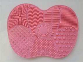 img 3 attached to 🌸 Silicone Makeup Brush Cleaner Pad - Pink | Gel Cleaning Mat for Foundation Makeup Brushes