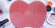 🌸 silicone makeup brush cleaner pad - pink | gel cleaning mat for foundation makeup brushes logo