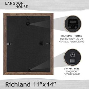 img 2 attached to 🖼️ Langdon House 11x14 Photo Frames with Mat, (Rustic Brown, 3 Pack) Traditional Wood-Like Frames for Any Décor Style, Richland Collection - Fits 8x10 Pictures