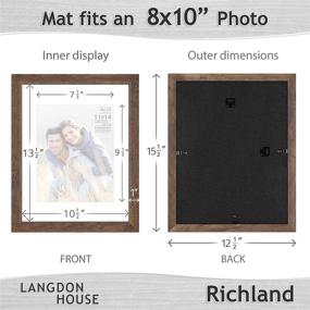 img 3 attached to 🖼️ Langdon House 11x14 Photo Frames with Mat, (Rustic Brown, 3 Pack) Traditional Wood-Like Frames for Any Décor Style, Richland Collection - Fits 8x10 Pictures