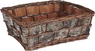 handmade birch bark decorative wicker basket 🧺 for stylish household storage - household essentials ml-3010 logo