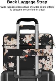 img 1 attached to 👜 MOSISO Syringa Laptop Shoulder Bag: Compatible with MacBook Pro 16 inch A2141 2020 2019, Dell HP Acer Sony Chromebook & More - Polyester Carrying Briefcase Sleeve Case with Trolley Belt, 15 15.4 15.6 inch