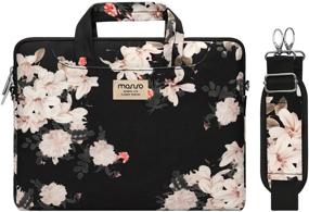 img 4 attached to 👜 MOSISO Syringa Laptop Shoulder Bag: Compatible with MacBook Pro 16 inch A2141 2020 2019, Dell HP Acer Sony Chromebook & More - Polyester Carrying Briefcase Sleeve Case with Trolley Belt, 15 15.4 15.6 inch