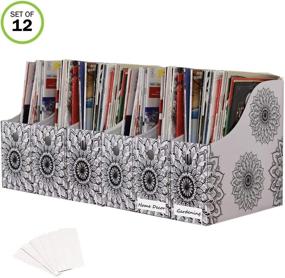 img 4 attached to 📚 Evelots Mandala Magazine File Holder/Organizer - 4 Inch Wide - Set of 12 with Labels