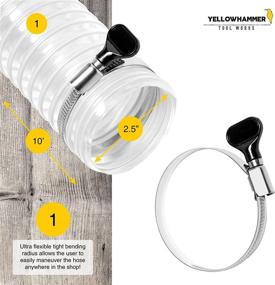 img 2 attached to 🟨 Yellowhammer Deluxe Ultra Clear Flex-Wire Reinforced PVC 2.5" x 10ft Dust Collection Hose with 2 Key Hose Clamps