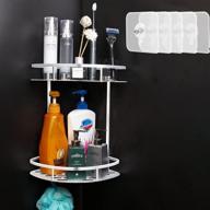 🛁 easy mount triangle bathroom shelf: no-drill shower caddy with durable aluminum build, 2 tier storage basket for kitchen & bath logo