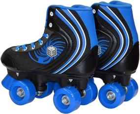 img 1 attached to 🎸 Unleash Your Style with the New Epic Rock Candy Quad Roller Skates - Includes 2 Pairs of Laces (Black & Blue)