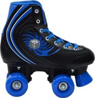 🎸 unleash your style with the new epic rock candy quad roller skates - includes 2 pairs of laces (black & blue) logo