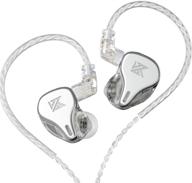 💫 kz dq6 earphone: high-performance 3dd bass hifi earbuds with noise cancelling & mic - silver logo