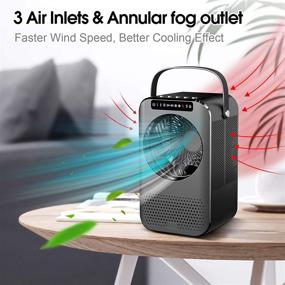 img 2 attached to HAUEA Personal Air Cooler: Portable 3-in-1 Mini Evaporative Cooler with 🌬️ 7 Colors Night Light and Timer - Ideal for Home Office Bedroom