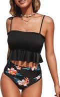 🌴 cupshe smocked monstera ruffled waisted women's clothing and swimsuits: vibrant styles for summer logo