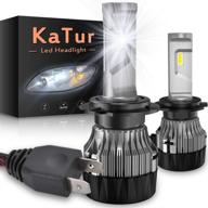 🔆 katur h7 led headlight bulbs - ultra bright 10000lm with cree chips - compact all-in-one conversion kit - 60w 6500k xenon white - 2 years warranty logo