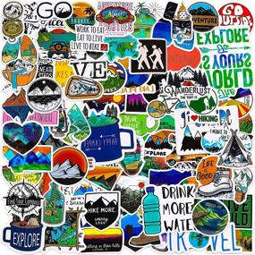 img 4 attached to 🏕️ 100-Piece Outdoor Adventure Sticker Pack: Wilderness Nature Camping Travel Vinyl Stickers - Waterproof for Mountain, Computer, Water Bottle, Guitar, Skateboard, Calendar