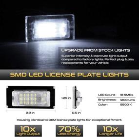 img 3 attached to 🚗 Замена сборки светодиодного номерного знака VIPMOTOZ Full LED для Mini Cooper R50 R52 R53 Хэтчбек и Кабриолет - алмазно-белый 6000K, набор из 2 шт.