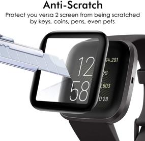 img 2 attached to Ultimate Protection and Performance: CAVN 4-Pack 3D Screen Protector for Fitbit Versa 2 - Full Coverage, Waterproof, Scratch Resistant, and Bubble Free!