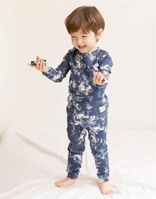 img 2 attached to VAENAIT BABY 12M-12 Kids' Toddler Marbled Sleepwear Pajamas Set | 100% Cotton | Sung Fit | 2pcs Boys Girls Pjs