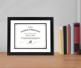 img 3 attached to SEO-Optimized Golden State Art Wood Frame for 8.5x11 Documents & Certificates with Real Glass - 11x14 Size (Black with White Over Black Double Mat, Set of 1)