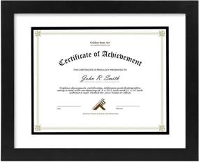 img 4 attached to SEO-Optimized Golden State Art Wood Frame for 8.5x11 Documents & Certificates with Real Glass - 11x14 Size (Black with White Over Black Double Mat, Set of 1)