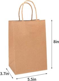 img 3 attached to 🛍️ Versatile 100-Piece Kraft Paper Bags: Goody Bags with Handles for Gifts, Goodies, and Party Supplies