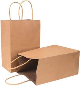 img 2 attached to 🛍️ Versatile 100-Piece Kraft Paper Bags: Goody Bags with Handles for Gifts, Goodies, and Party Supplies