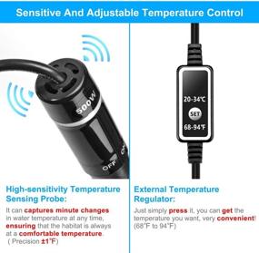 img 1 attached to UPLY 500W Submersible Aquarium Heater - 500 Watt Titanium Fish Tank Heater with External Temperature Controller for 60-95 Gallon Tanks