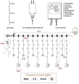 img 2 attached to 🌟 138 Светодиодные огни-звезды на окне - волшебные огни для Рождества домой, праздников, вечеринок, свадеб, внутреннего и наружного украшения - 8 режимов мигания, пульт дистанционного управления - теплый белый светящийся амбианс