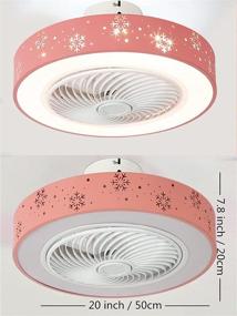 img 1 attached to 🌸 IYUNXI 20 Inch Low Profile Ceiling Fan with Lights and Remote Control - 3 Color Pink Flush Mount Ceiling Fan Light Dimmable 72W 110V - 3-Speed, 1H/2H Timing - Enclosed Ceiling Fan for Bedroom