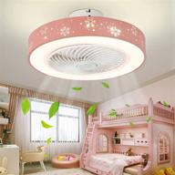 🌸 iyunxi 20 inch low profile ceiling fan with lights and remote control - 3 color pink flush mount ceiling fan light dimmable 72w 110v - 3-speed, 1h/2h timing - enclosed ceiling fan for bedroom логотип