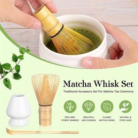 img 3 attached to MYCHA Traditional Matcha Ceremony Accessory Set: Matcha Whisk, Tea Scoop & Ceramic Holder (White) - Achieve the Perfect Traditional Cup of Matcha!