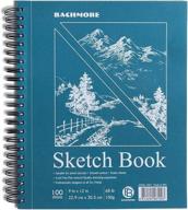 🎨 bachmore sketchpad 9x12 inch (68lb/100g), 100 sheets of spiral bound sketch book for artists and amateurs, ideal for marker art, ink art, colored pencil, acrylic paint, and charcoal sketching logo