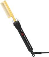 lxmtou electric hot comb hair straightener: effortless pressing and straightening with lcd screen temperature control for women hair wigs - gold logo