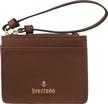 brentano saffiano leather credit wristlet women's handbags & wallets logo