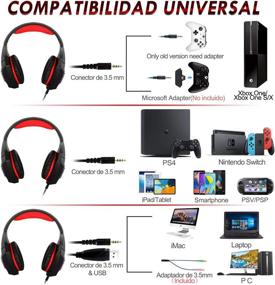 img 3 attached to 🎧 Galopar Gaming Headset: Xbox One, PC, PS4, Nintendo Switch, Mac | Noise Isolation Mic, Soft Earmuffs | Kids, Adults