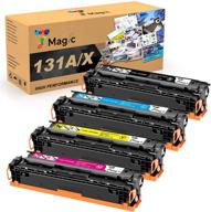 🖨️ 7magic replacement toner cartridge set for hp laserjet pro 200 color mfp m276nw m251nw m251n m276n printer - compatible with hp 131x cf210x 131a cf210a cf211a cf212a cf213a - black cyan yellow magenta, 4-pack logo