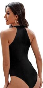 img 3 attached to SheIn Sleeveless Bodycon Bodysuit Jumpsuit: Trendy Women's Clothing with a Flattering Fit