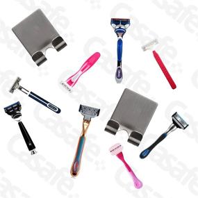 img 2 attached to 🔧 CASAFE+ Razor Holder Hook with Strong Adhesive | Perfect Fit for Wide Handle Razors (4 Pack)