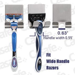 img 3 attached to 🔧 CASAFE+ Razor Holder Hook with Strong Adhesive | Perfect Fit for Wide Handle Razors (4 Pack)