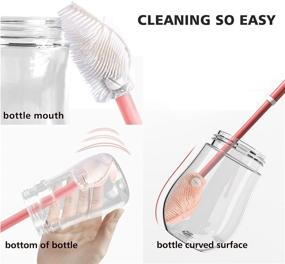 img 1 attached to 🧼 Bottle Cleaning Brush with 11.5 inch Long Handle and 2 Detachable Brush Heads - Ideal for Smaller Diameter Bottle Openings, Baby Bottles, Hydro Flask Sports Bottles, Vases, and Glassware