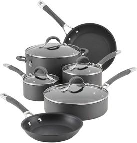 img 4 attached to 🍳 Circulon 83903 Radiance Hard Anodized Cookware Set - 10 Piece, Nonstick Pots and Pans in Gray