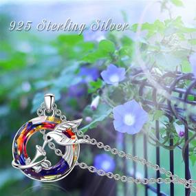 img 3 attached to 🕊️ Sterling Silver Hummingbird Necklace with Floral Bird Pendant - Ideal Jewelry Gift for Women